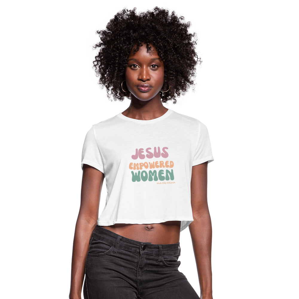 Jesus Empowered Women Crop Top - white