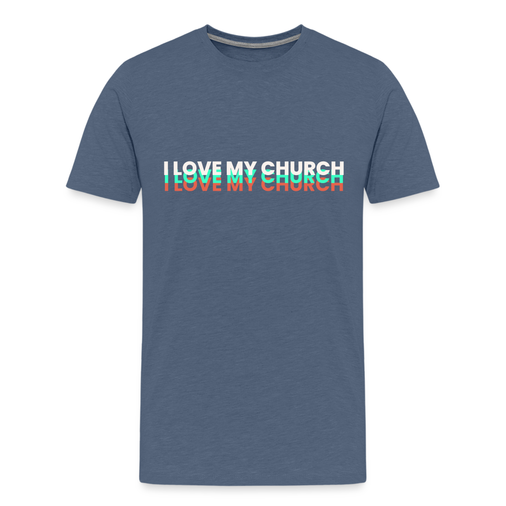 I Love My Church General - heather blue