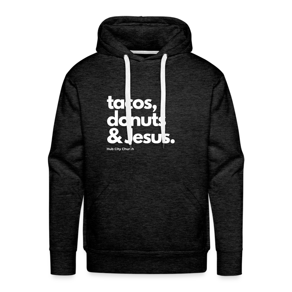 Tacos, Donuts, And Jesus Hoodie - charcoal grey